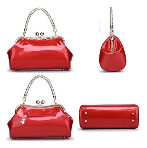 Ziming Bolsos De Charol Brillante Bolsos De Mano Con Cierre