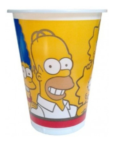 Vasos Los Simpsons × 6 Para Cotillón Cumpleaños Fiestas