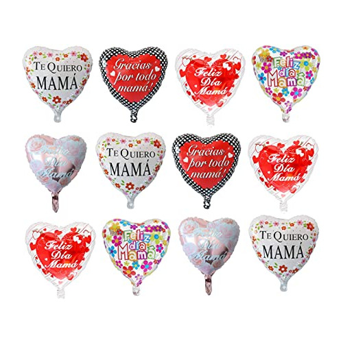 Set 20 Globos De Corazón Del Día De La Madre Janou De