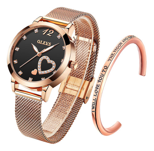 Olevs Juego De Regalos De Reloj Para Mujer Con Pulsera, Oro