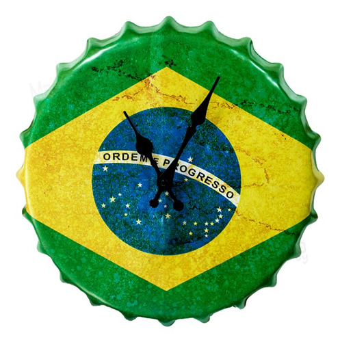 Reloj De Pared Brasil - Metal Pintado Cf-2074