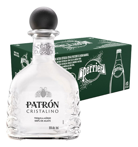 Pack 24 Agua Perrier 330 Ml + Tequila Patrón Cristalino Añej