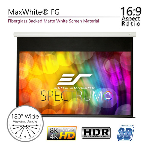 Elite Screens Espectro Pantalla 2 Maxwhite Fg Carcasa Blanca