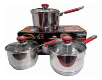 Comprar Juego De Ollas Valeska Modelo Saucepan 6pcs Acero Inoxidable