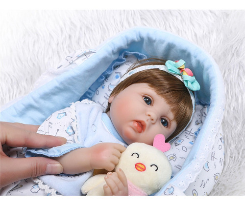 Reborn Bebé Muñeca En Cuna 40cm Moda Bebé Juguetes Para Niño