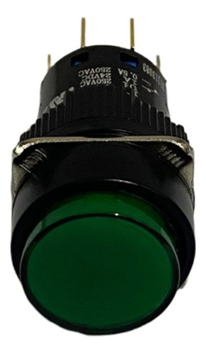 Botón Pulsador Iluminado Redondo Verde 16mm 24v - Zjw -