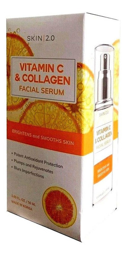 Skin 2.0 Suero Facial De Vitamina C Y Colágeno Que Ilumina Y