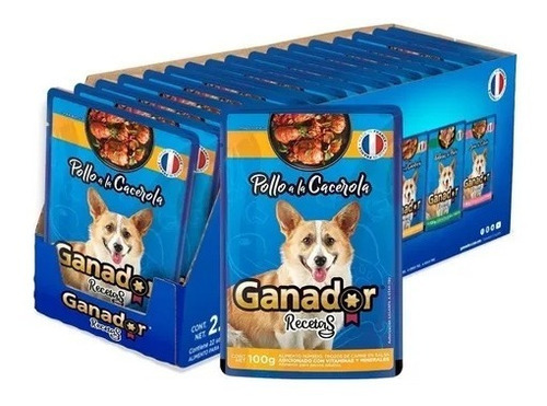 Pack X 22 Sobres Alimento Humedo Ganador Pollo A La Cacerola