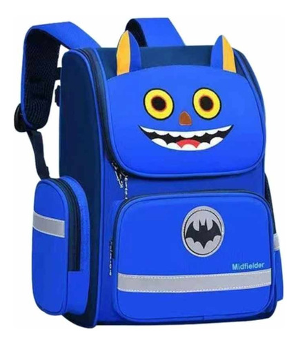 Mochila Grande De Niños Azul Logo De Batman Escolar 