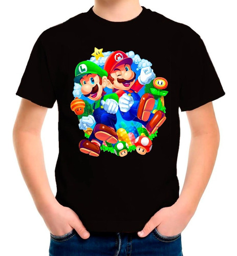 Polera Super Mario Familiar 100%algodón Pelicula Gamer C-648