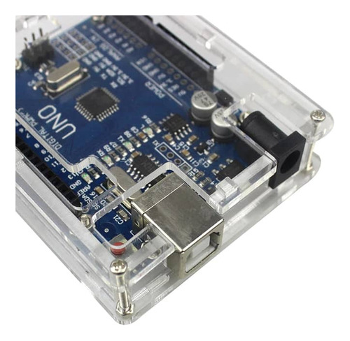Kit Placa Uno R3 Smd + Protoshield Syb-170 + Carcasa