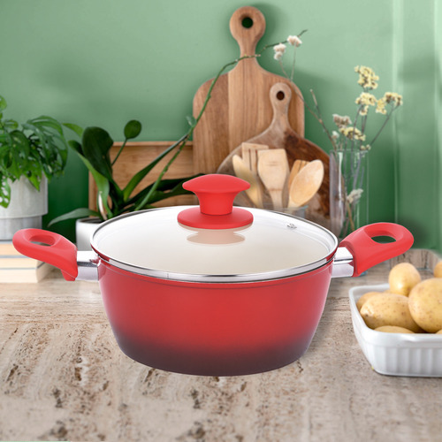 Caçarola Revestimento Cerâmico Rubi 3.7mm 24cm Class Cor Vermelho