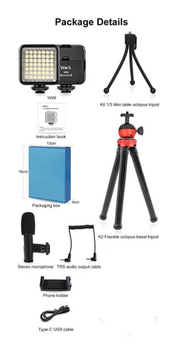 Kit De Video Para Transmisión Trípode Flexible Micrófono