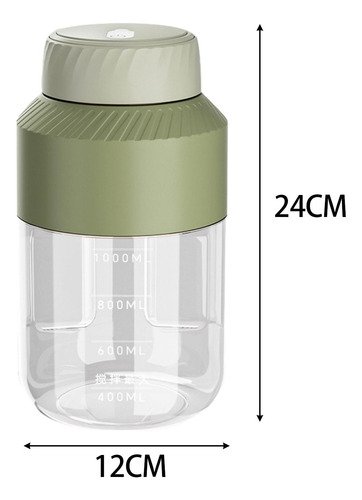 Vaso De Batidora Portátil Usb, Exprimidor Tapa Única Verde