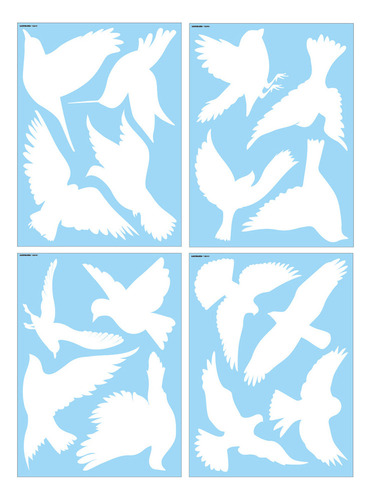 Adhesivos Anticolisión For Ventanas Con Diseño De Pájaros,