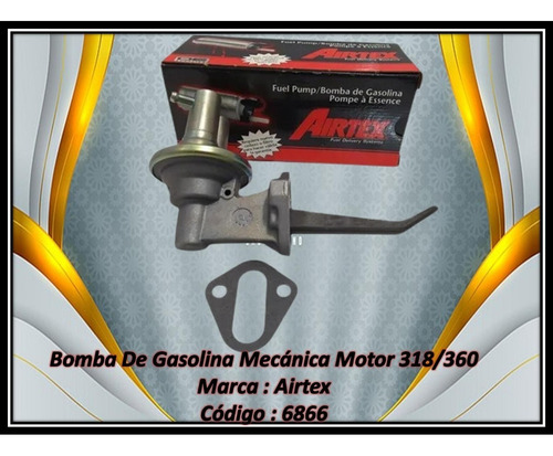 Bomba De Gasolina Mecánica Motor Dodge 318 360 V8