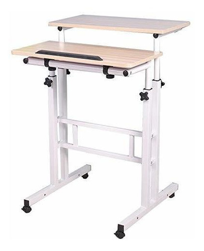 Mesa De Trabajo - Mobile Stand Up Desk, Fome Height Adjustab