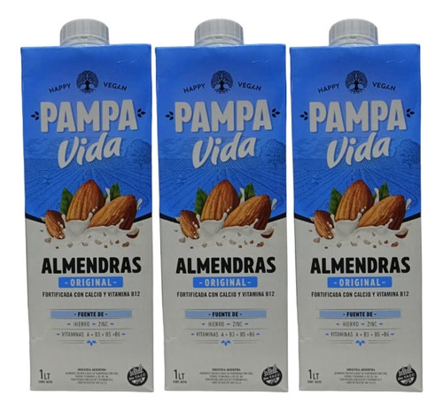 3 Leches De Almendra Sabor Original X1lt Pampa Vida