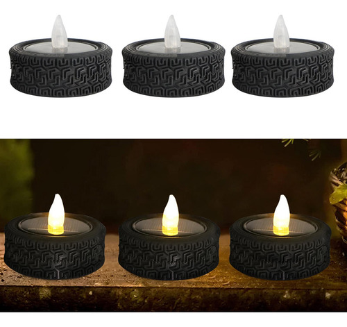 6 Piezas Led Velas Solares Velas Tealight Velas Luz Nocturna