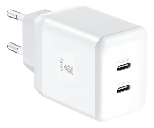 Carregador Tomada Fonte Ultrapotente 35w Gan 2usbc Homologad Branco