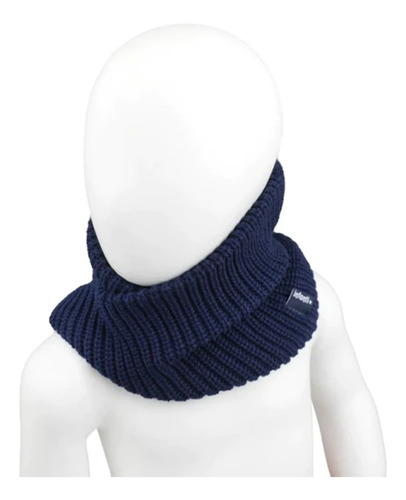 Cuello Tejido Cruzado Color Azul Niño Infanti