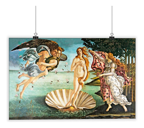 Cuadro Pvc Con Poster Laminado Nacimiento De Venus 60x90cm