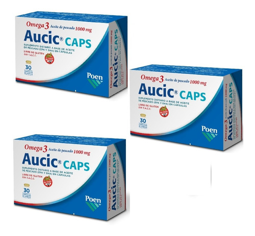 Aucic Caps Omega 3 Aceite De Pescado Trata Ojo Seco  90 Caps