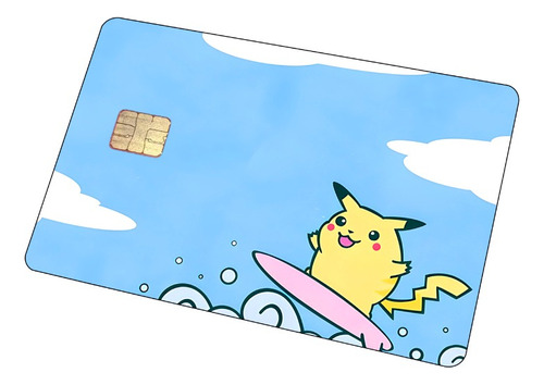 Sticker Para Tarjeta Nuevo Pokemon Pikachu Surfeando