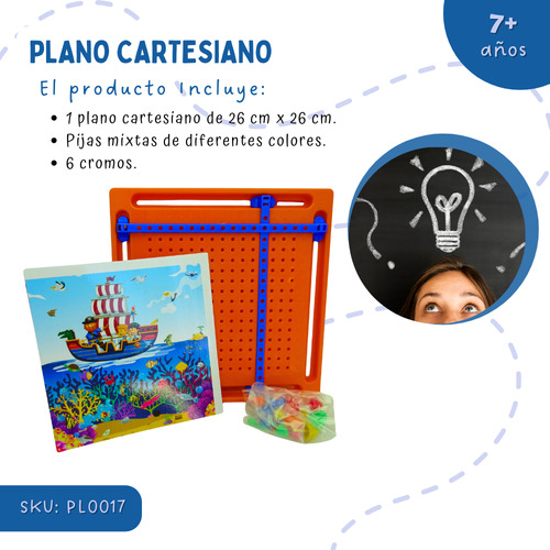 Plano Cartesiano Didáctico 26x26 Cm Material Didáctico