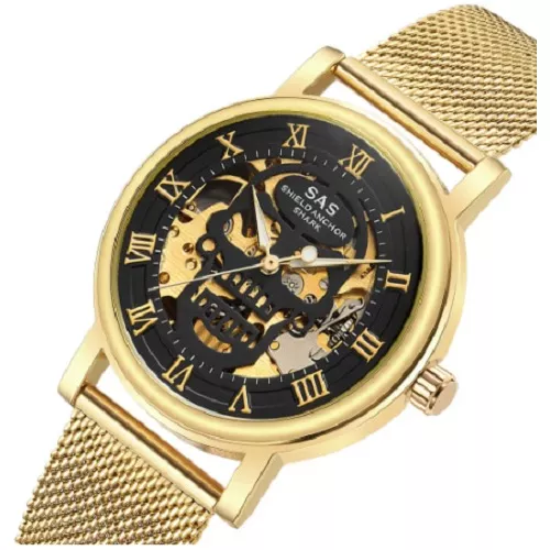 Reloj hombre LA2103-3 plateado con dorado, tablero blanco