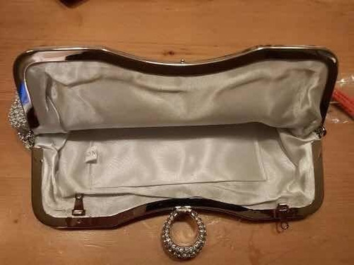 Bolsa Casual Dama Noche Cristales Dorada Pasión Acabado De Los Herrajes Dorado Color Dorado Correa De Hombro Plata Diseño De La Tela Cristales Plata