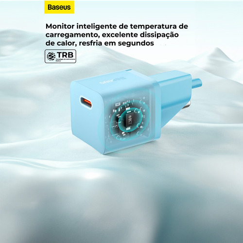 Carregador Baseus Turbo 20w Gan5 Usb-c Para Android E iPhone