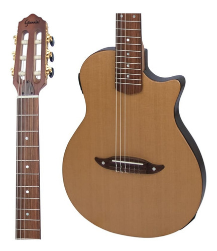 Violão Nylon Flat Giannini Brasil Stage Stn Cdr Ceq + Bag