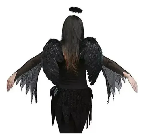Disfraz De Ángel Negro Alado For Fiesta De Halloween