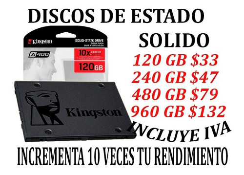 Discos Ssd Estado Solido Kingston 120gb 240gb 480gb 960 Iva