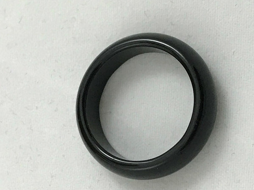 Imagem 3 de 4 de Anel Jade Preto Unissex 5 Milímetros Largura Nº 16