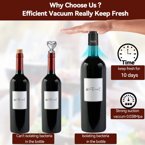 1 Paquete De Tapones Para Botellas De Vino Real Vacuum