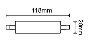 Imagen 2 de 5 de Lampara R7s 15w 118mm Frio 6500k Reemplazo Quarzo Reflector