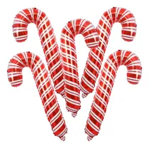 Comprar Globos Bastón Caramelo Navidad Metalizado X5 Unidades Deco