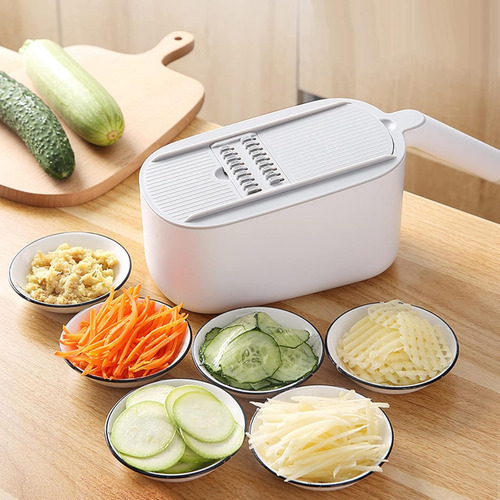 Rallador 6 En 1 Multifuncional Rebanador Con Accesorios Para Cocina Versátil Y Práctico Para Cortar, Rallar Y Rebanar Verduras Y Frutas