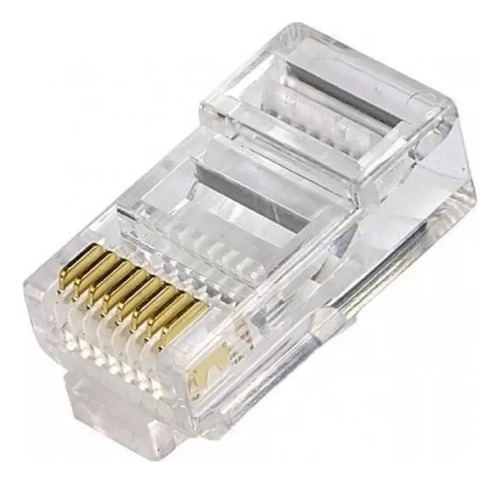 Kit 50 Conector Rj45 Cat5/ + 50 Capas Vermelha P/ Cabo Rede