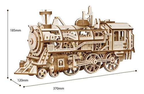 Tren Locomotora Armable Bloques 3d Robotime Madera Niños