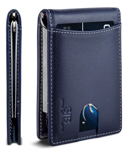 Serman Brands- Rfid Bloqueo Bifold Slim Genuine Thin Bolsil.