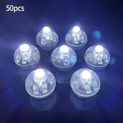 50 luces LED individuales para globos, decoración de fiestas de Navidad, blanco frío, color blanco