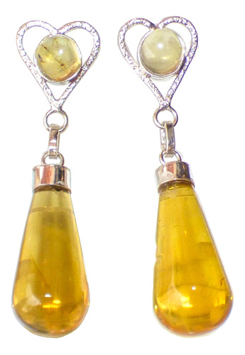 Aretes Con Gotas De Ámbar Auténtico De Chiapas & Plata Ley 2