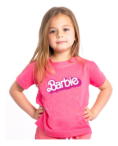 Remera De Algodón Para Niña Barbie