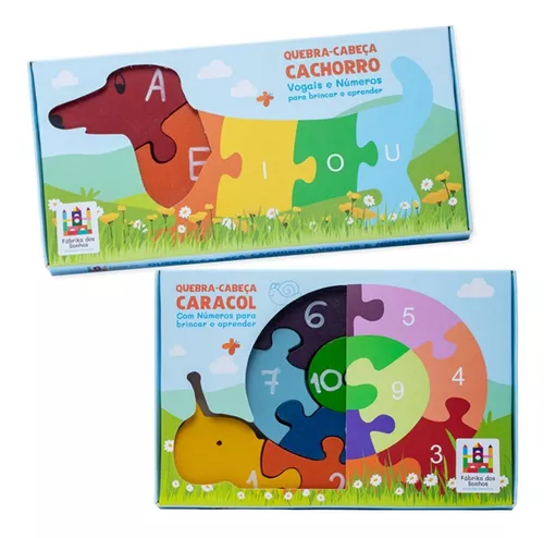 Caracol Quebra-cabeça Educativo Brinquedo Jogos Pintado