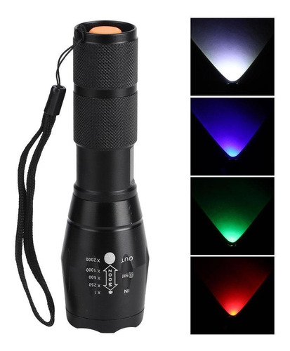 Rgbw 4 Color En 1 Led Linterna Telescópica Zoomable Antorch