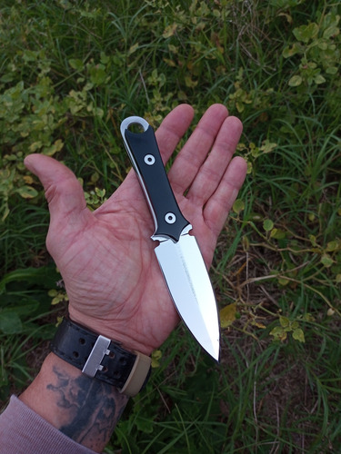 Cuchillo Daga Edc Artesanal Pequeña Funda De Cuero Negro