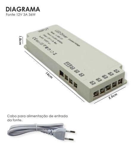 Sensor De Presença Para Móveis Com Fita Led Cob + Fonte 12v